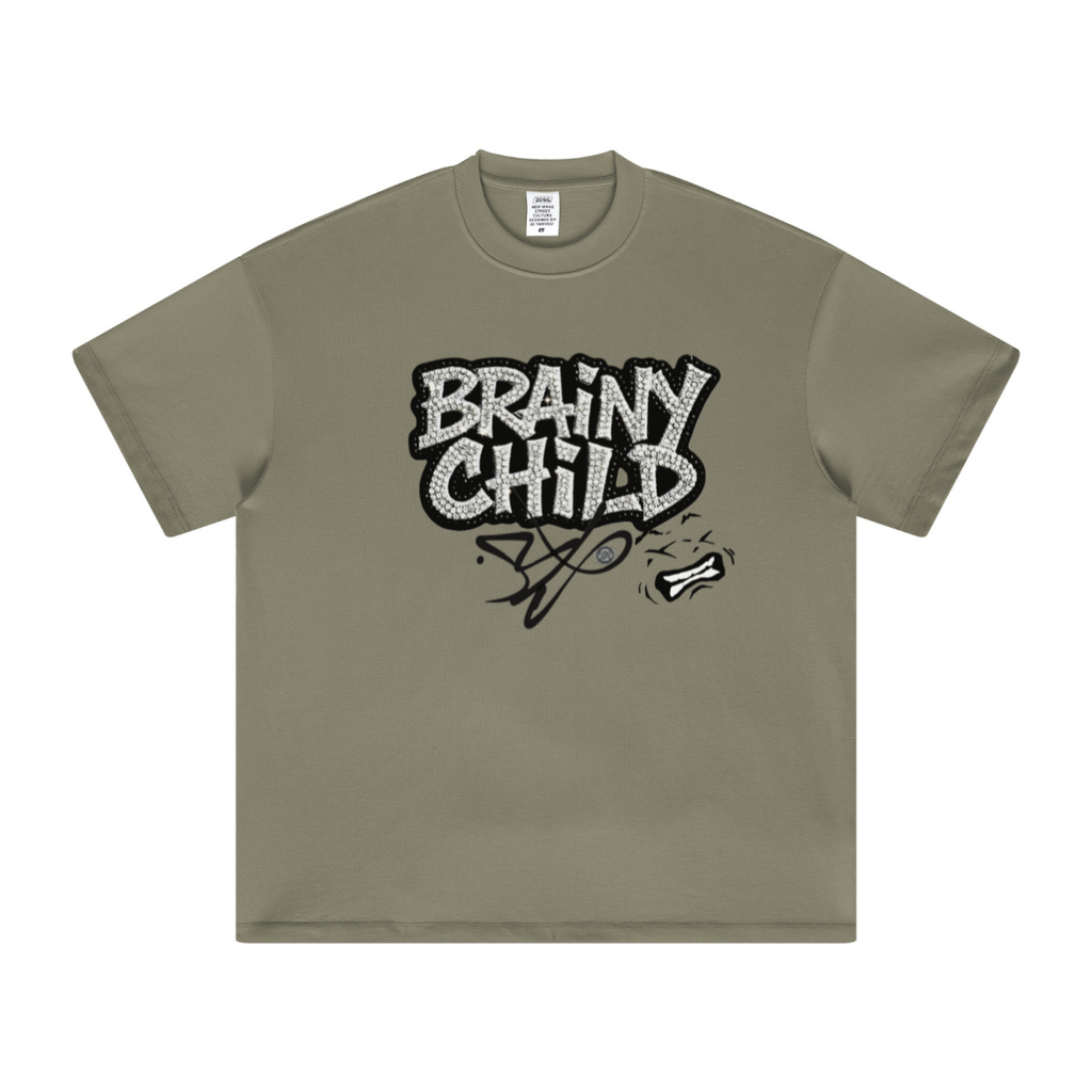305GSM Unisex FOG Earth-Tone 20-Color Drop-Shoulder T-shirt Light Green