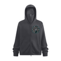 340GSM Men’s Trendy Fleece Zip-Up Windproof Face-Mask Hoodie Dark Grey
