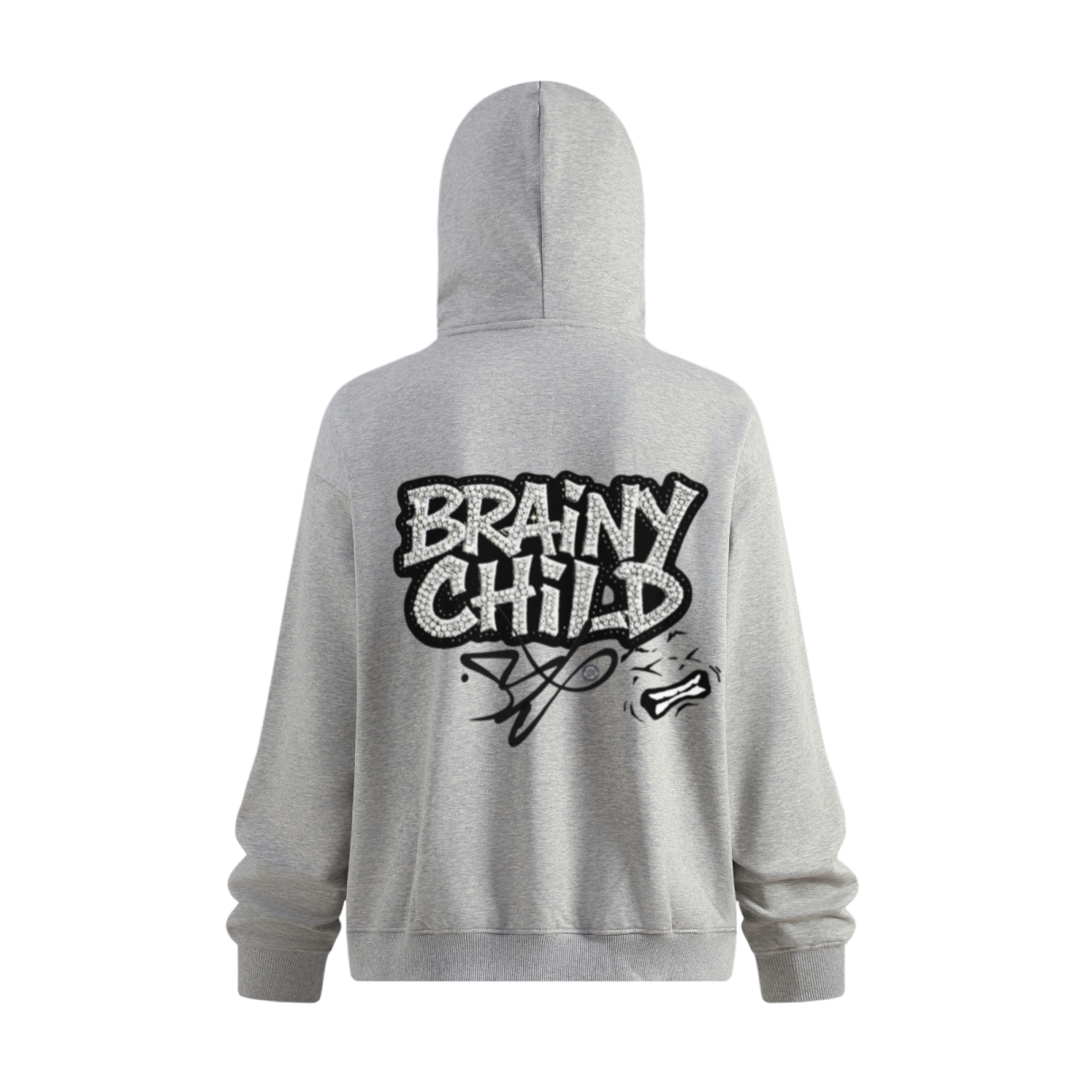 340GSM Men’s Trendy Fleece Zip-Up Windproof Face-Mask Hoodie Heathered Grey