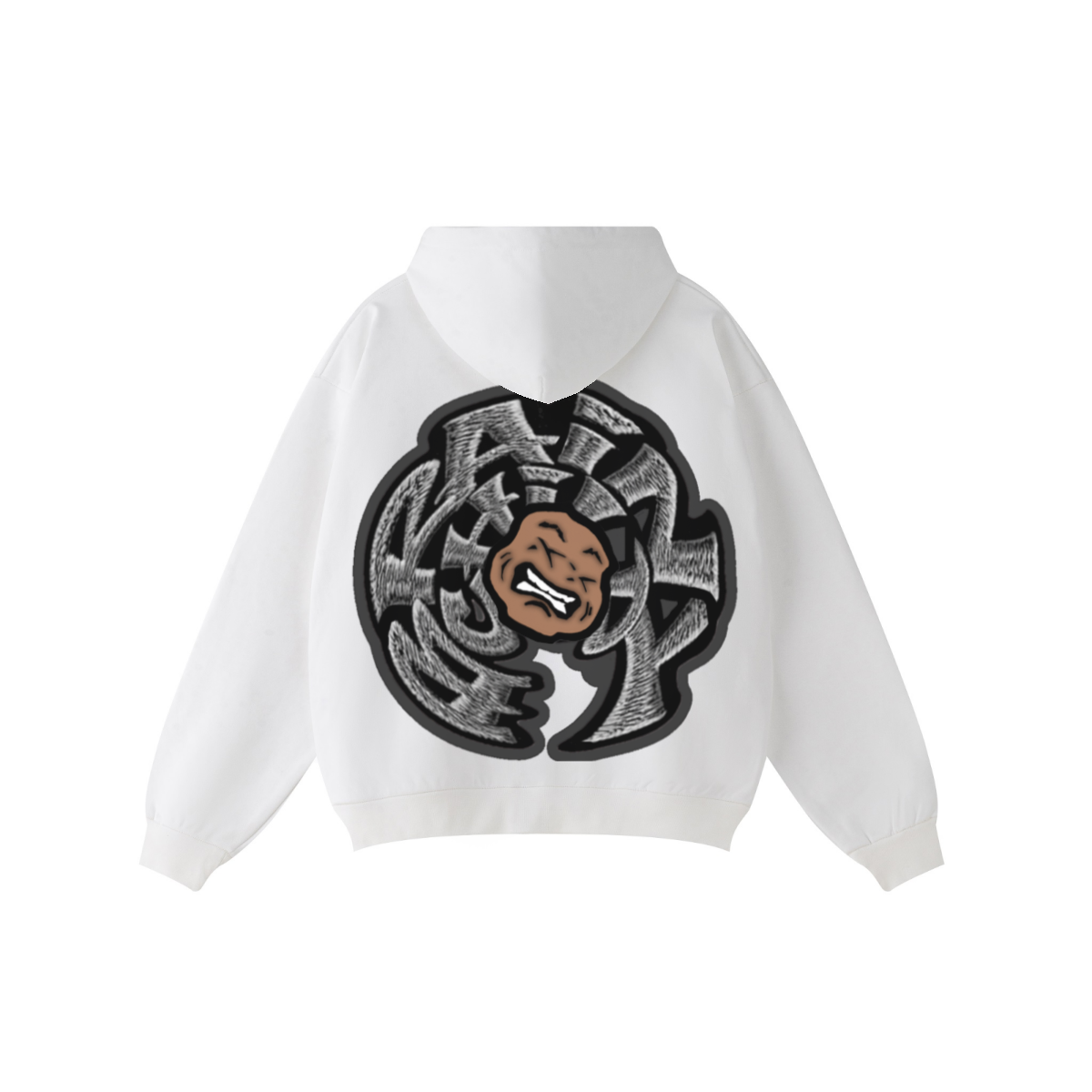 440GSM Unisex Fall&Winter Solid-Color Zip-Up Hoodie White