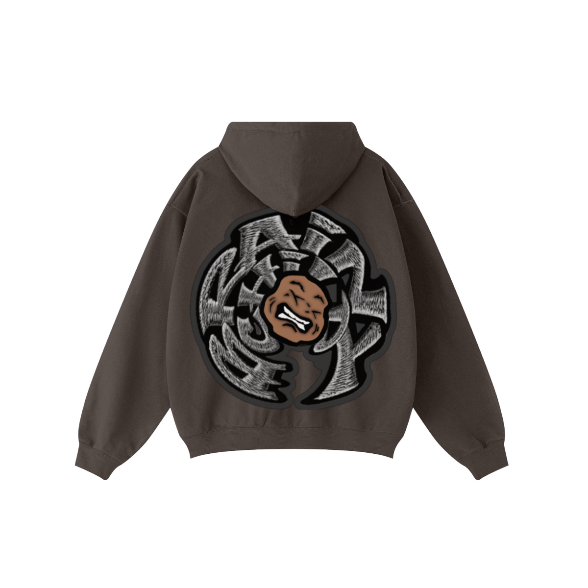 440GSM Unisex Fall&Winter Solid-Color Zip-Up Hoodie Dark Brown