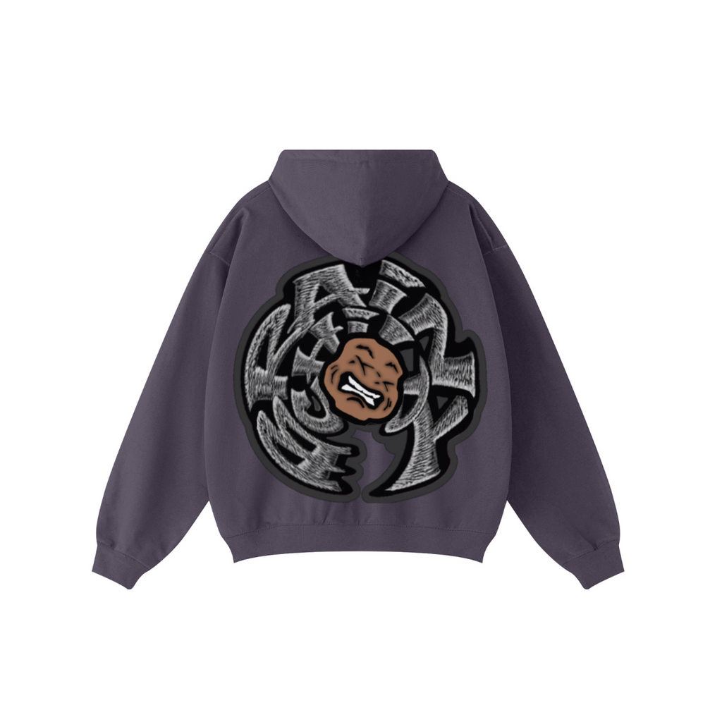 440GSM Unisex Fall&Winter Solid-Color Zip-Up Hoodie Purple