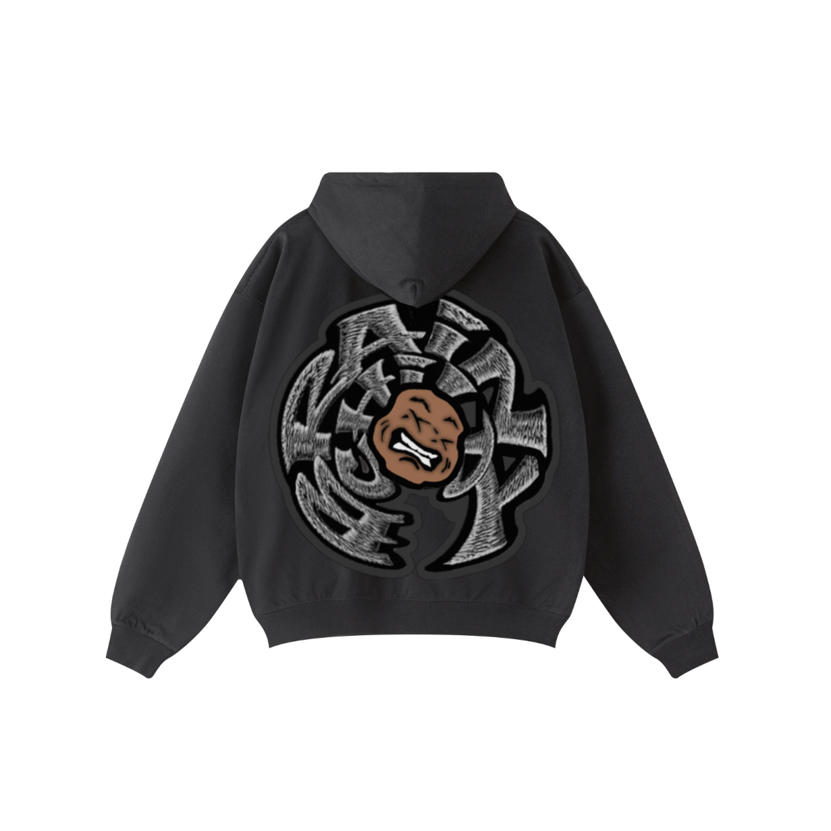 440GSM Unisex Fall&Winter Solid-Color Zip-Up Hoodie Black