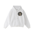 440GSM Unisex Fall&Winter Solid-Color Zip-Up Hoodie White