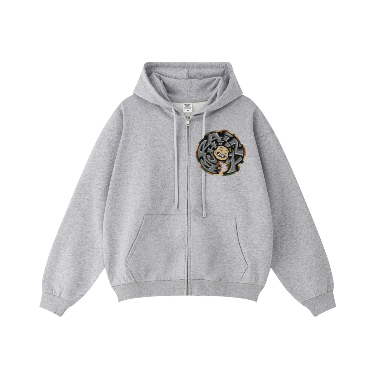 440GSM Unisex Fall&Winter Solid-Color Zip-Up Hoodie Heather Gray