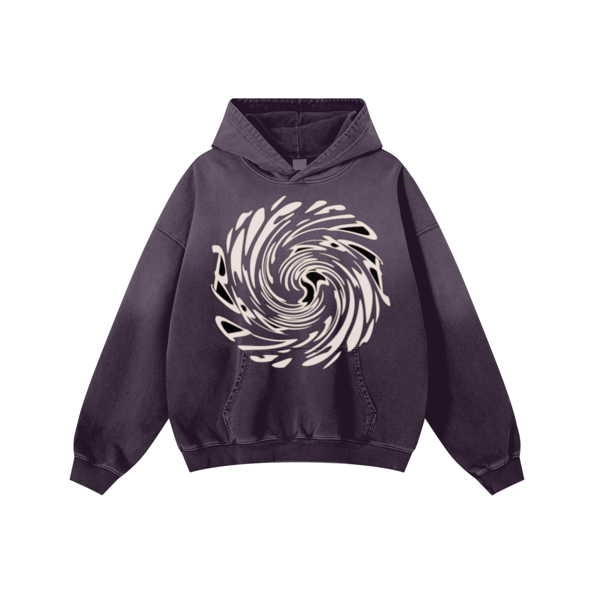 480GSM Unisex Monkey Wash Heavyweight French Terry Hoodie Vintage Purple