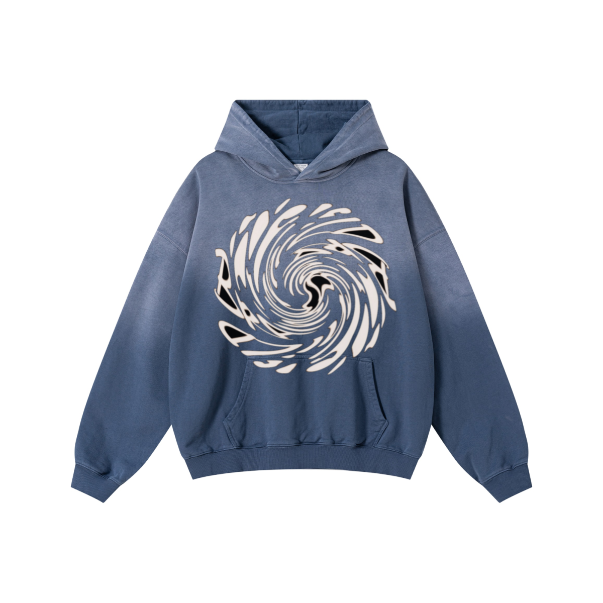 480GSM Unisex Monkey Wash Heavyweight French Terry Hoodie Vintage Blue
