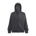 340GSM Men’s Trendy Fleece Zip-Up Windproof Face-Mask Hoodie Dark Grey