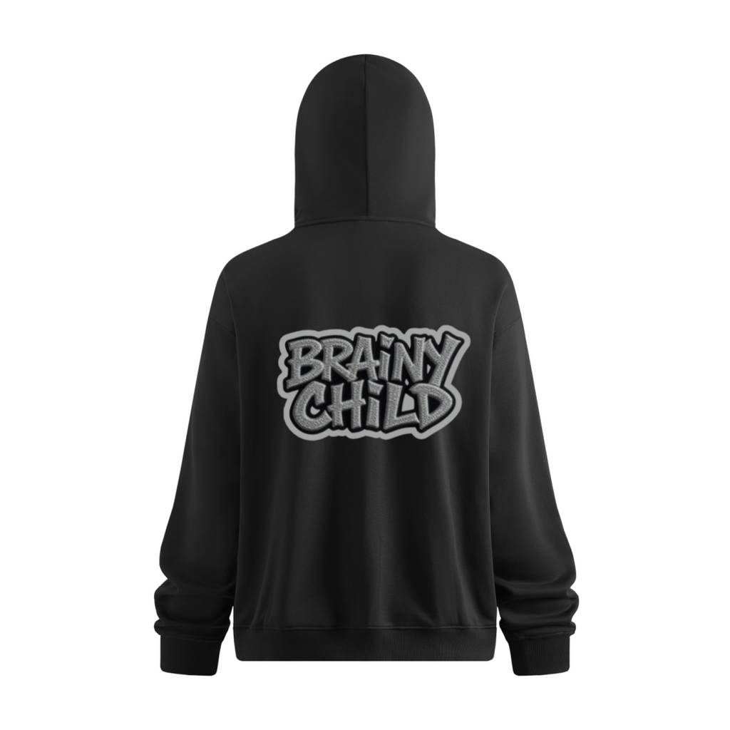 340GSM Men’s Trendy Fleece Zip-Up Windproof Face-Mask Hoodie Black