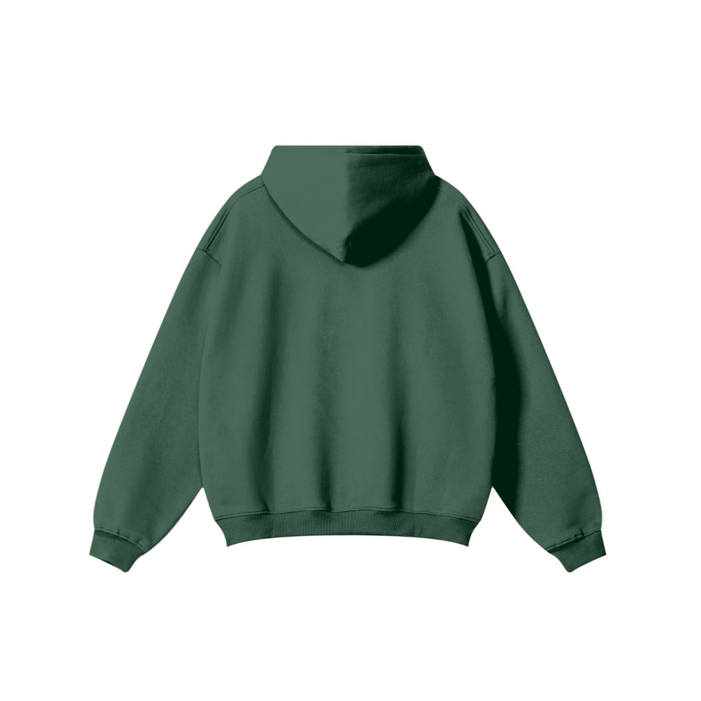 345GSM Men's Solid Color Pullover Hoodie Green