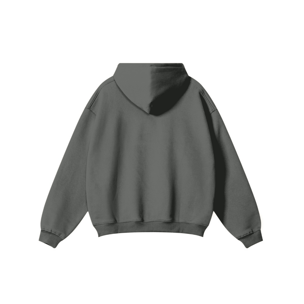 345GSM Men's Solid Color Pullover Hoodie Dark Gray