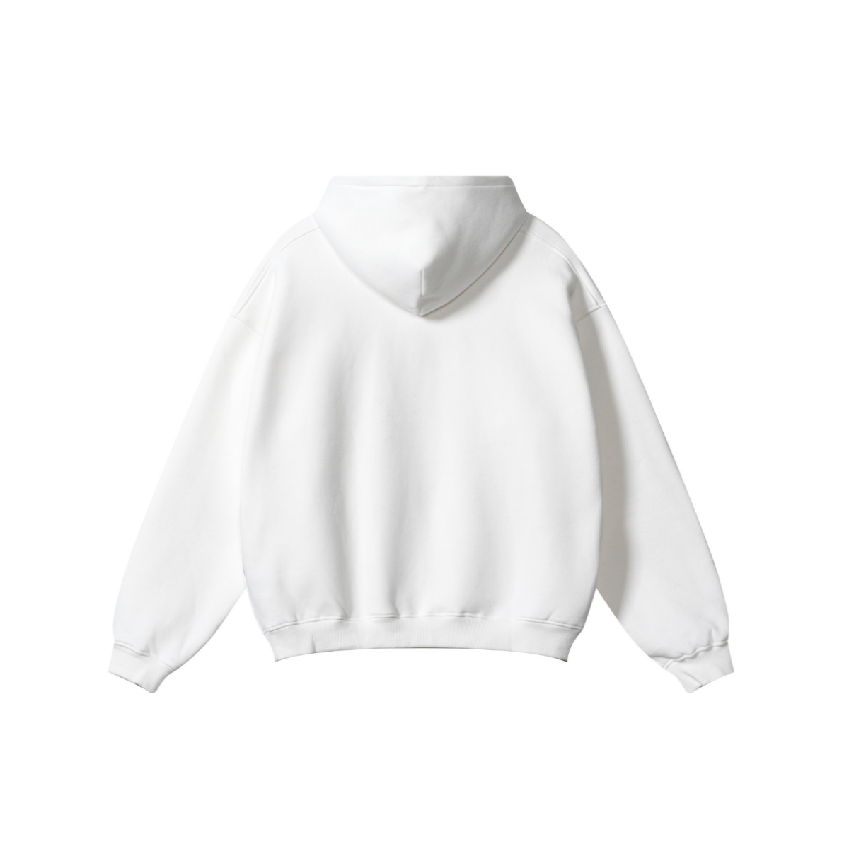 345GSM Men's Solid Color Pullover Hoodie White