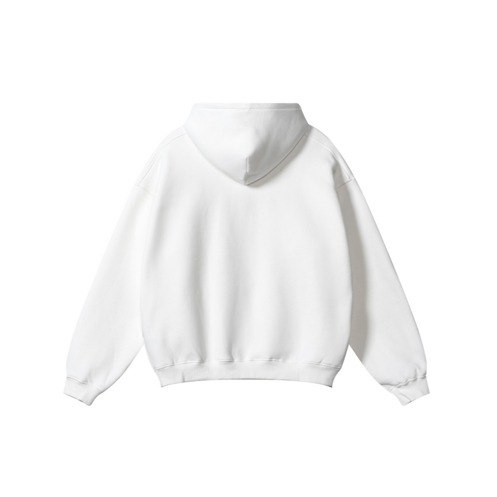 345GSM Men's Solid Color Pullover Hoodie White