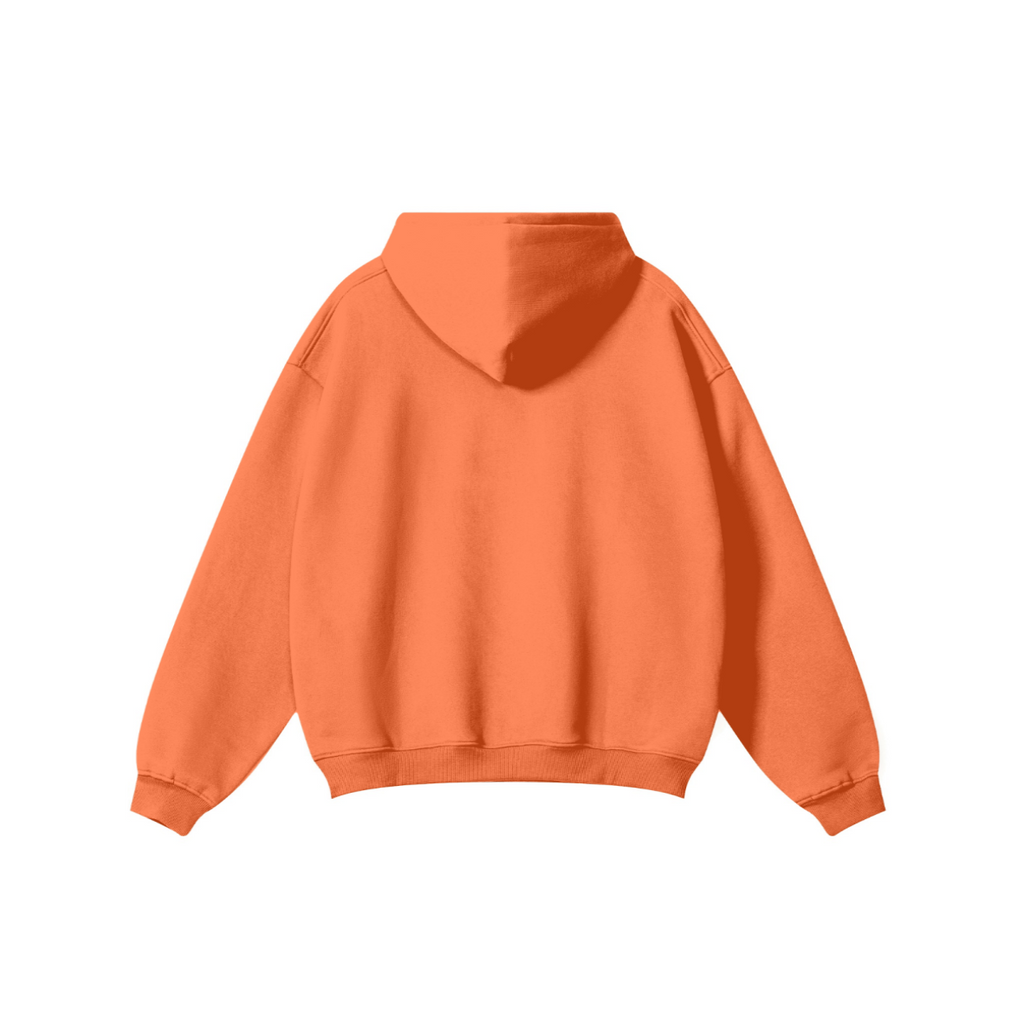345GSM Men's Solid Color Pullover Hoodie Orange