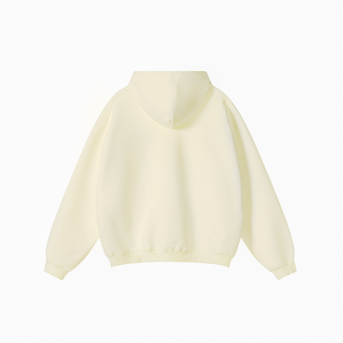 345GSM Men's Solid Color Pullover Hoodie Creamy Beige