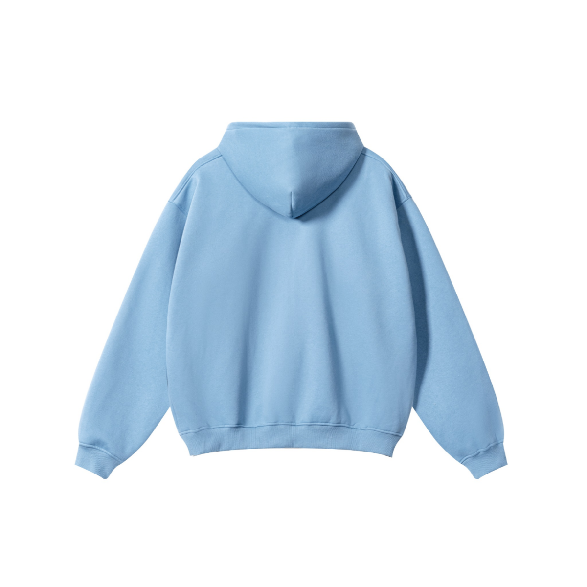 345GSM Men's Solid Color Pullover Hoodie Medium Blue