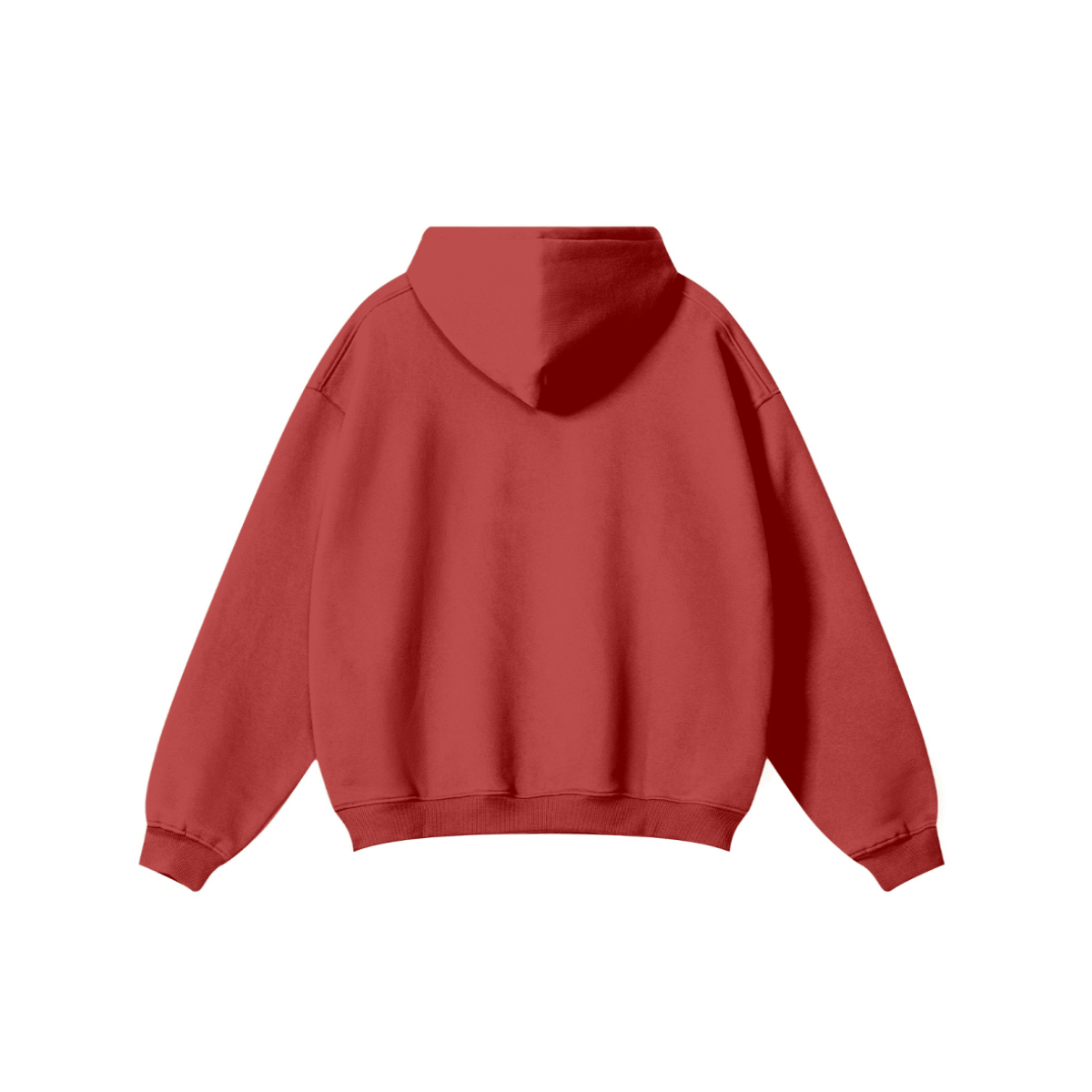 345GSM Men's Solid Color Pullover Hoodie Red