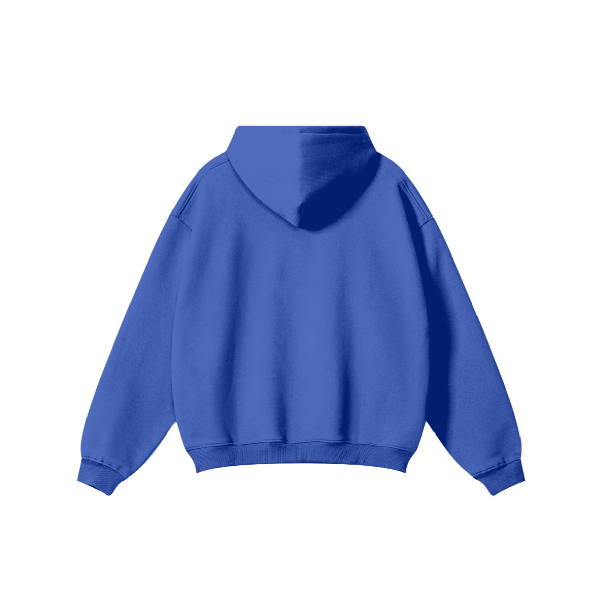 345GSM Men's Solid Color Pullover Hoodie Cyan Blue