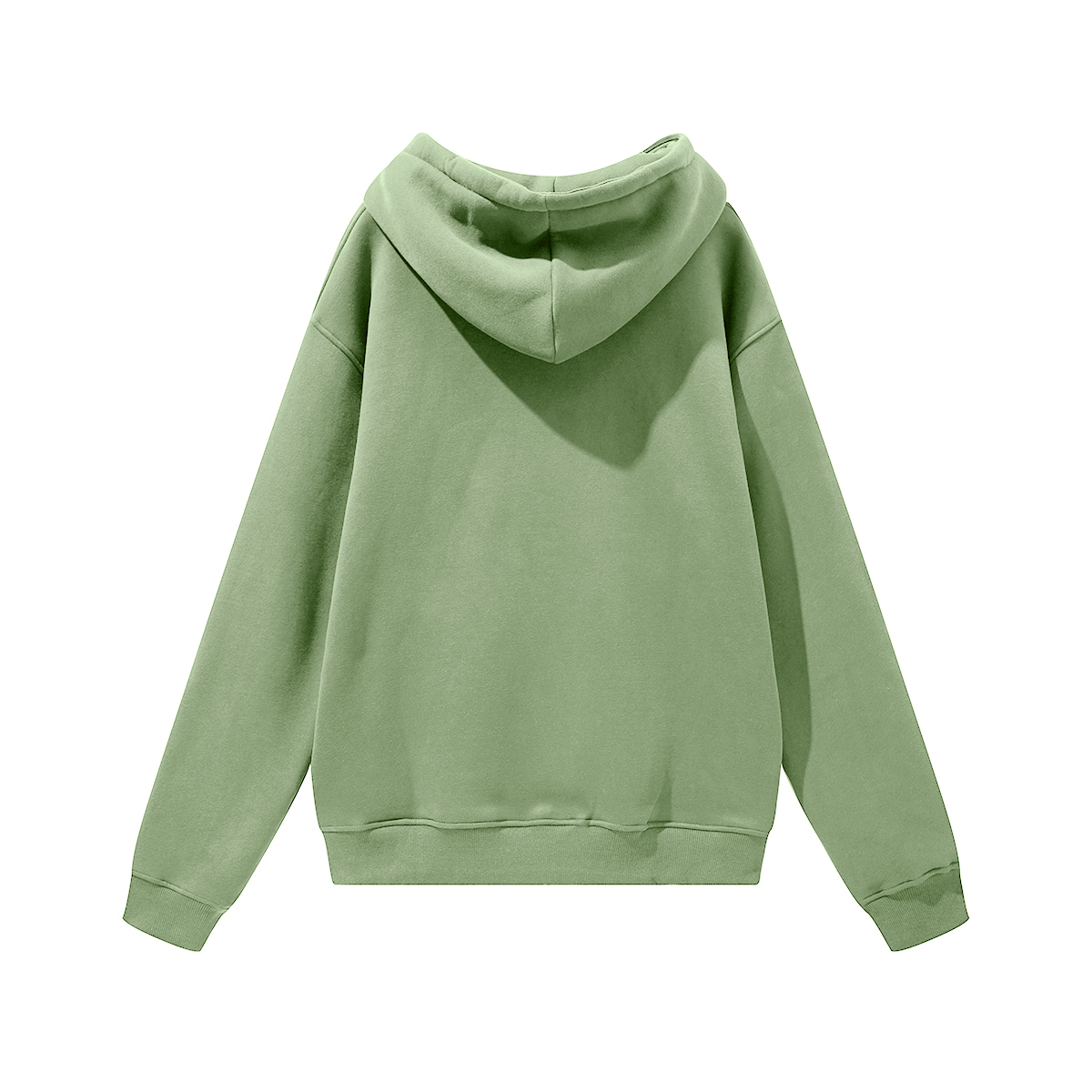 345GSM Women's Colorful Fleece-Lined Pullover Hoodie  green