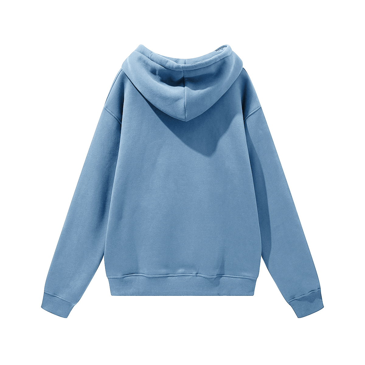 345GSM Women's Colorful Fleece-Lined Pullover Hoodie blue
