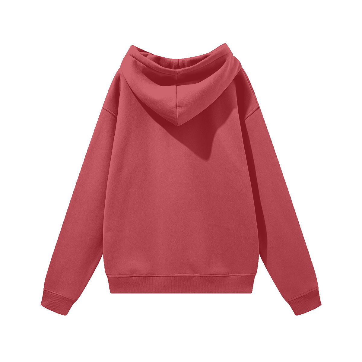 345GSM Women's Colorful Fleece-Lined Pullover Hoodie Red