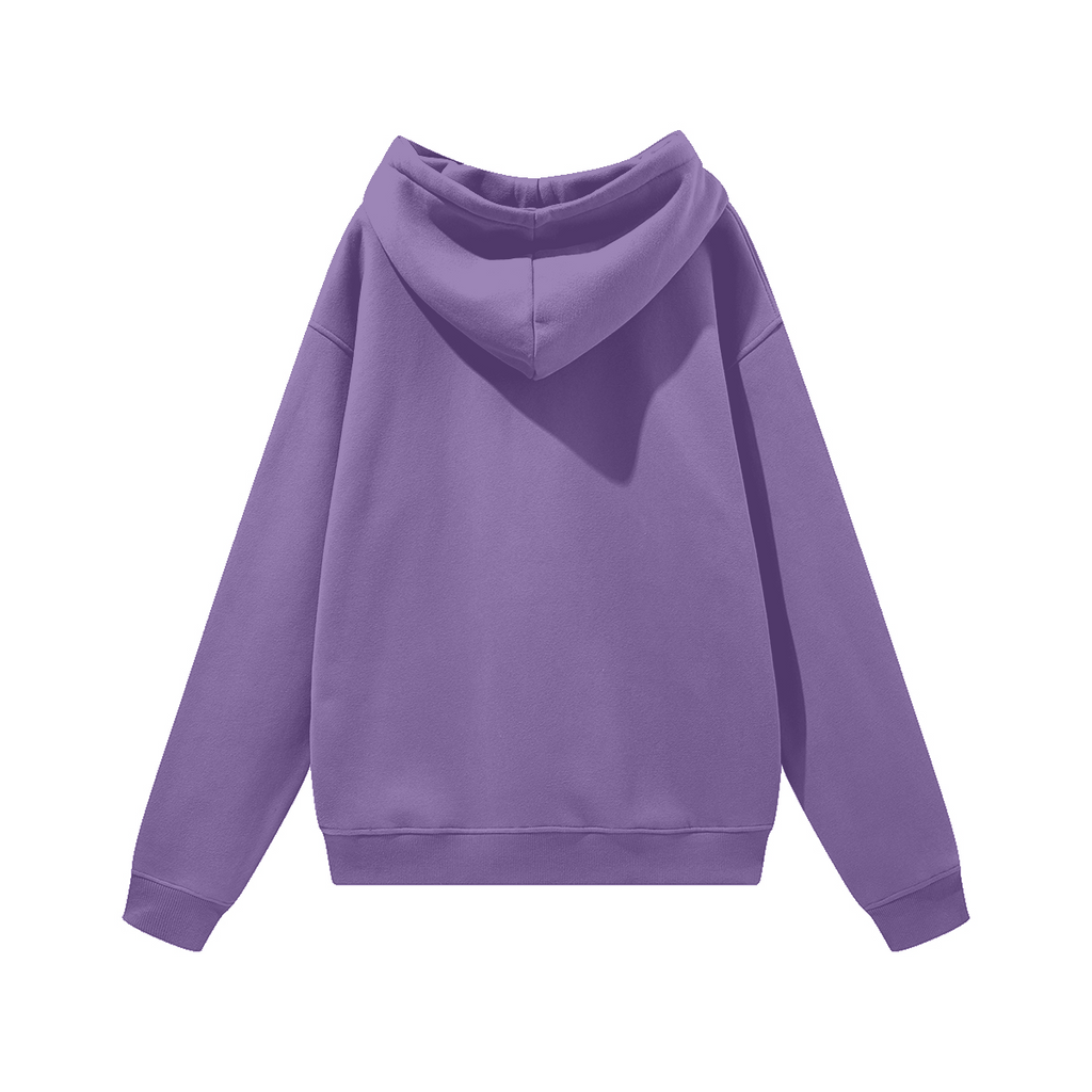 345GSM Women's Colorful Fleece-Lined Pullover Hoodie purple