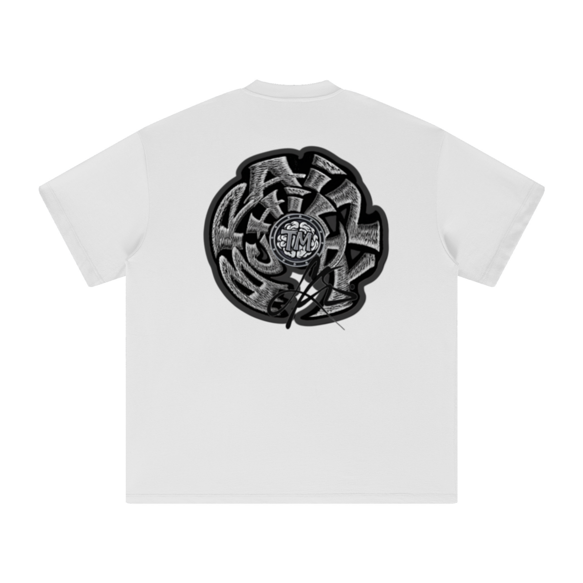 305GSM Unisex FOG Earth-Tone 20-Color Drop-Shoulder T-shirt White