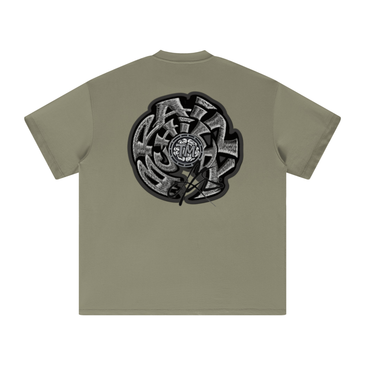 305GSM Unisex FOG Earth-Tone 20-Color Drop-Shoulder T-shirt Light Green