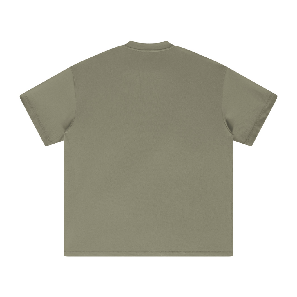 305GSM Unisex FOG Earth-Tone 20-Color Drop-Shoulder T-shirt Light Green