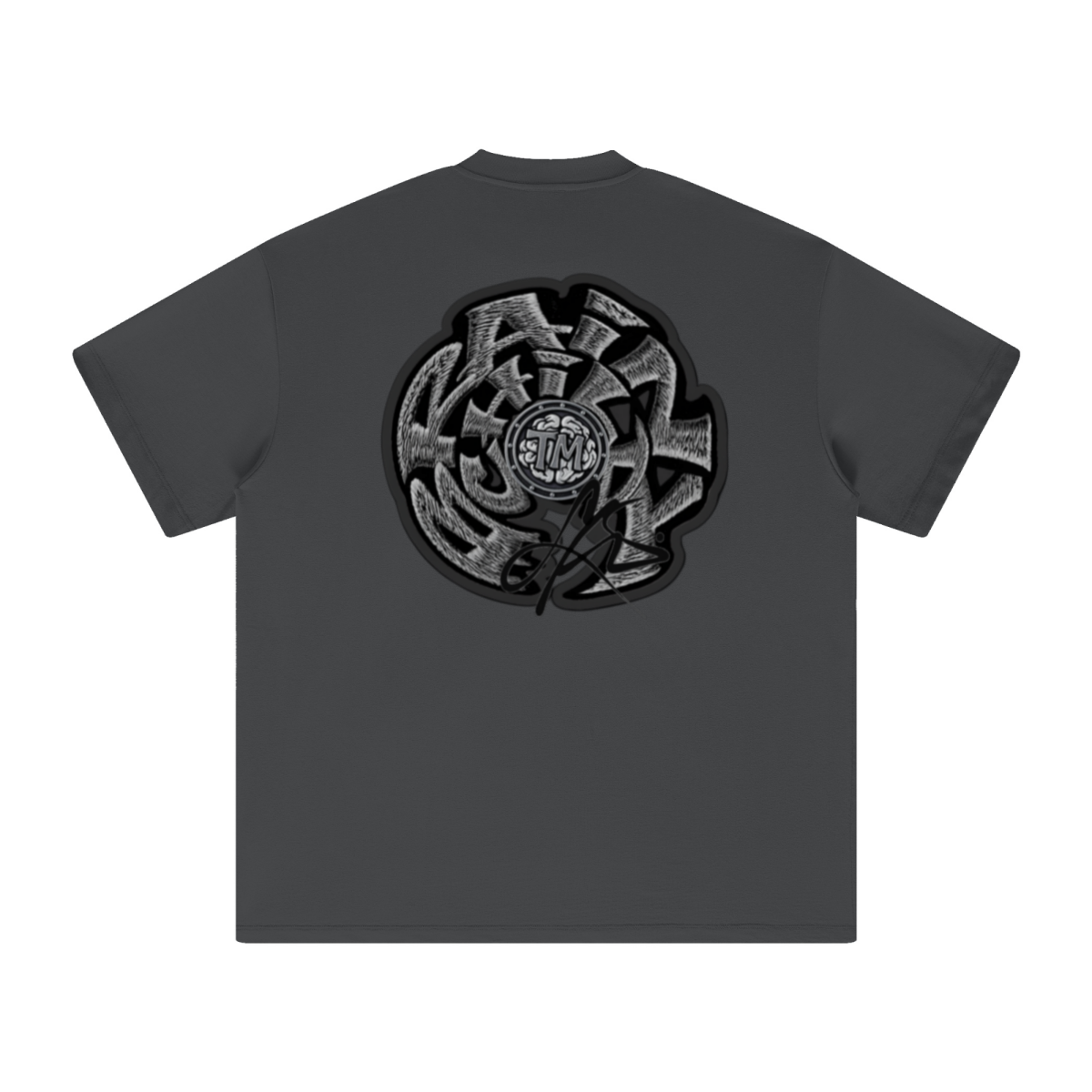305GSM Unisex FOG Earth-Tone 20-Color Drop-Shoulder T-shirt Dark gray