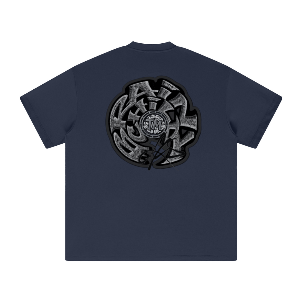 305GSM Unisex FOG Earth-Tone 20-Color Drop-Shoulder T-shirt Dark blue