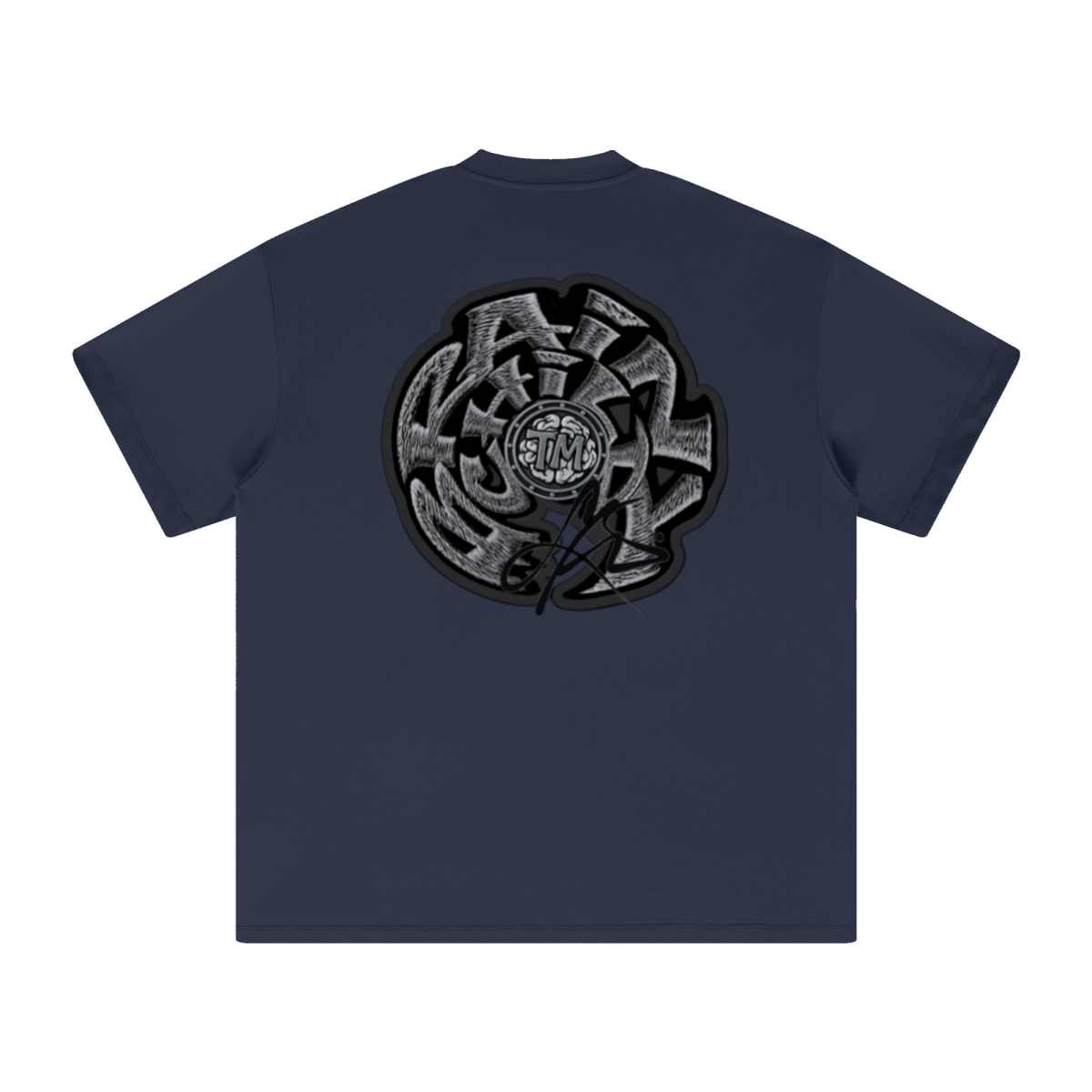 305GSM Unisex FOG Earth-Tone 20-Color Drop-Shoulder T-shirt Dark blue