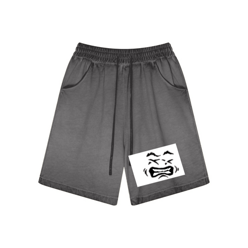 310GSM Men's Heavyweight Inside-Out Washed Shorts Washed Dark Gray