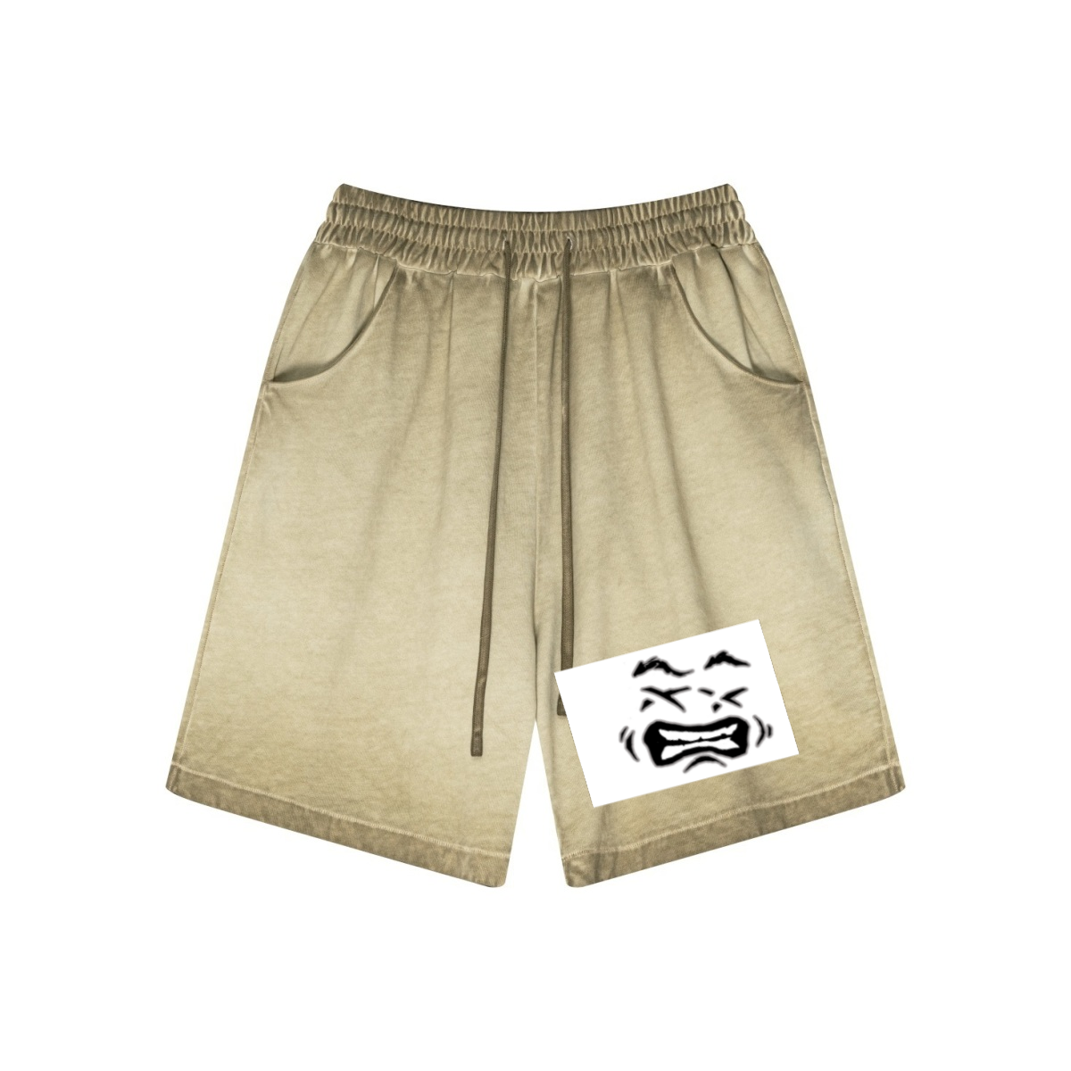 310GSM Men's Heavyweight Inside-Out Washed Shorts Washed Khaki