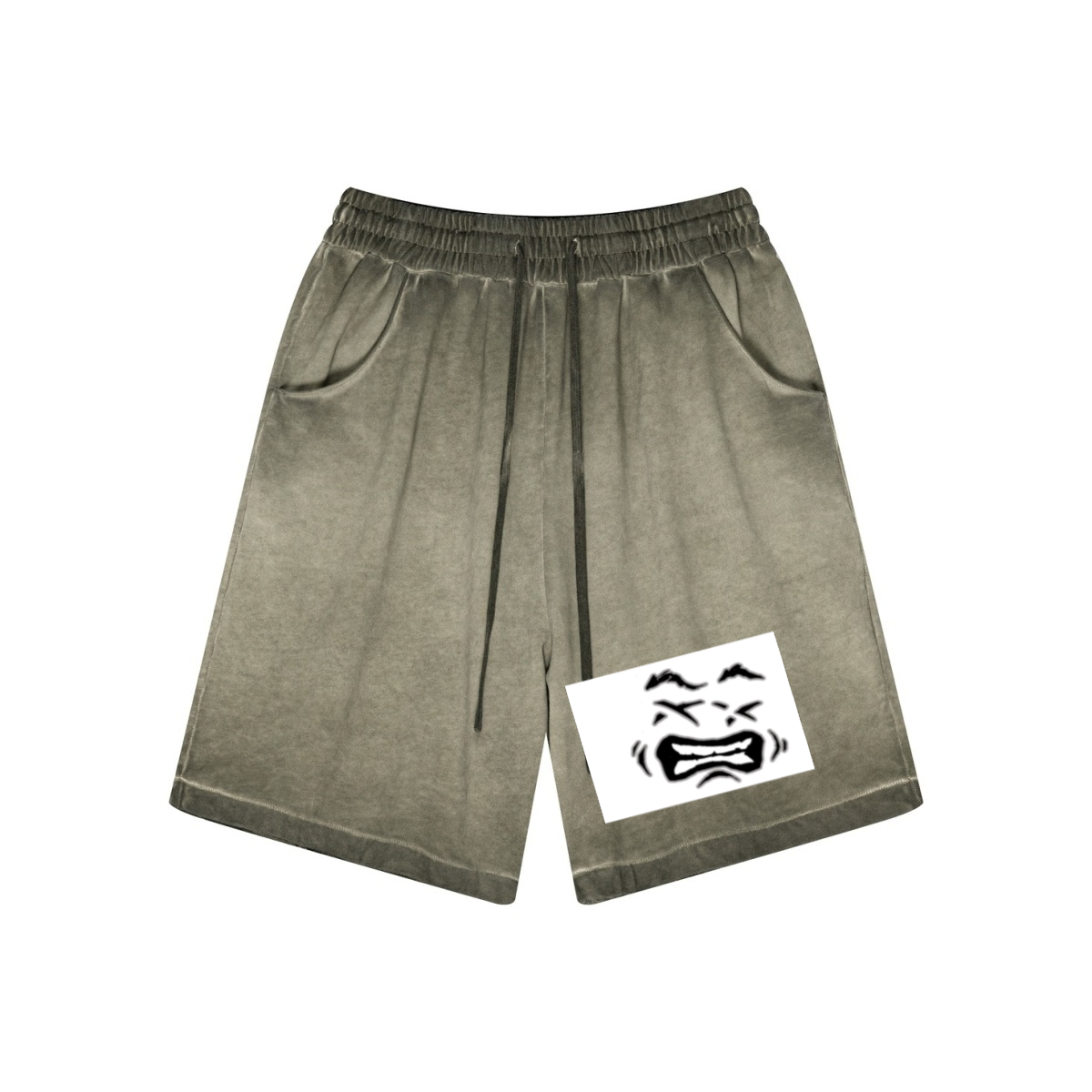 310GSM Men's Heavyweight Inside-Out Washed Shorts Washed Military Green