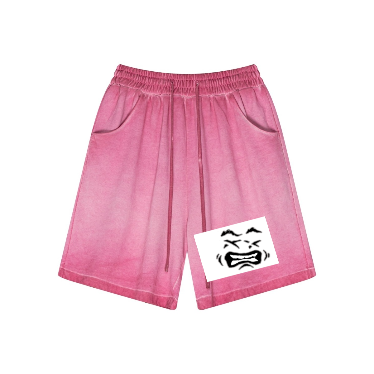 310GSM Men's Heavyweight Inside-Out Washed Shorts Washed Rose Red