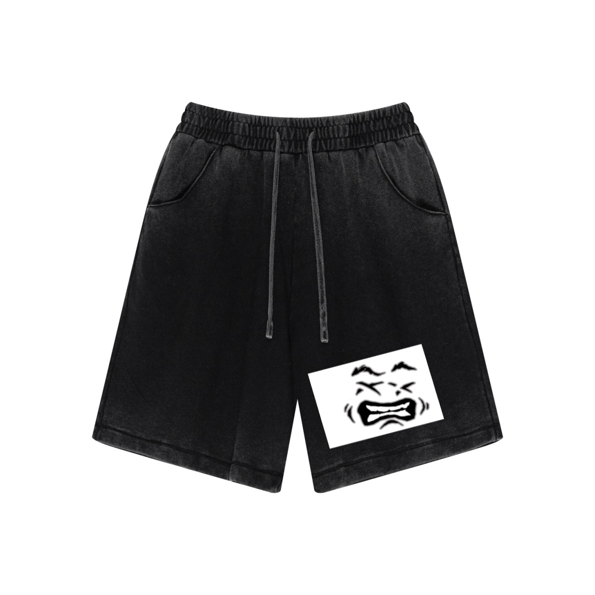 310GSM Men's Heavyweight Inside-Out Washed Shorts Snow Wash