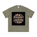 305GSM Unisex FOG Earth-Tone 20-Color Drop-Shoulder T-shirt Light Green