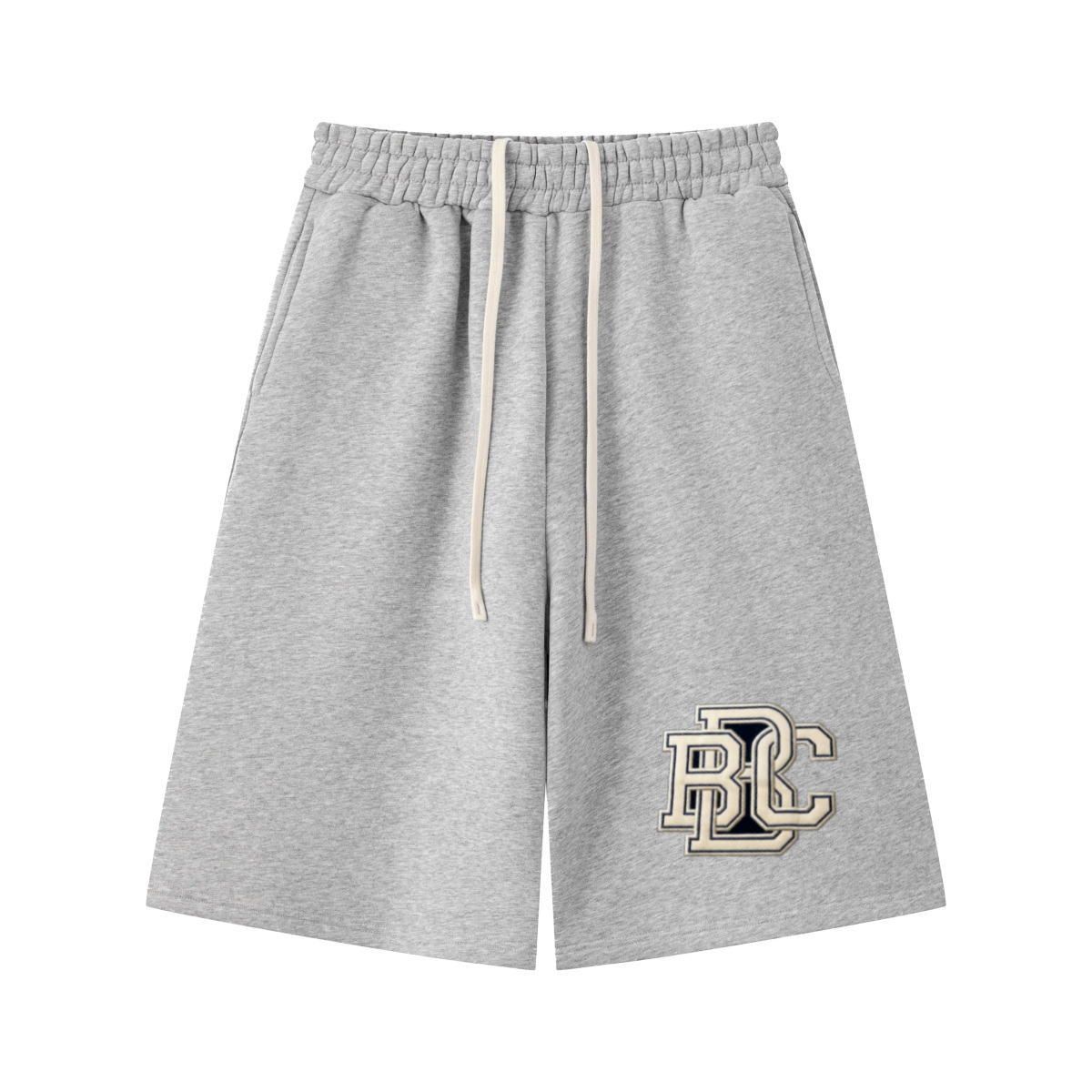 345GSM Men's Thermal Fleece-Lined Cropped Pants Gray With Patterns