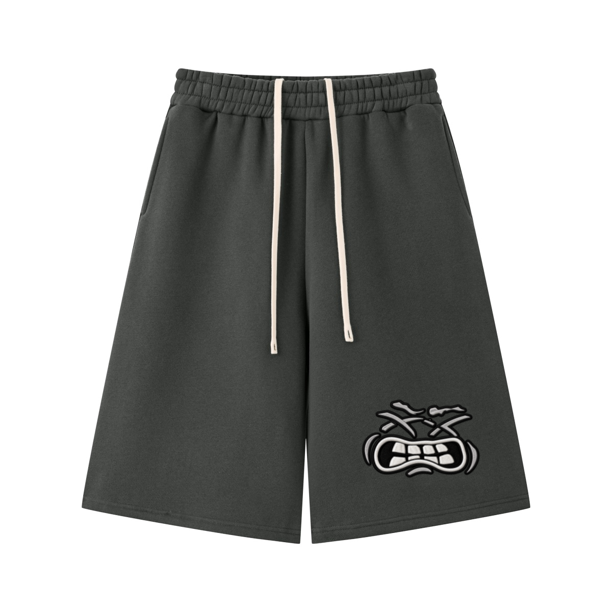 345GSM Men's Thermal Fleece-Lined Cropped Pants Dark Gray
