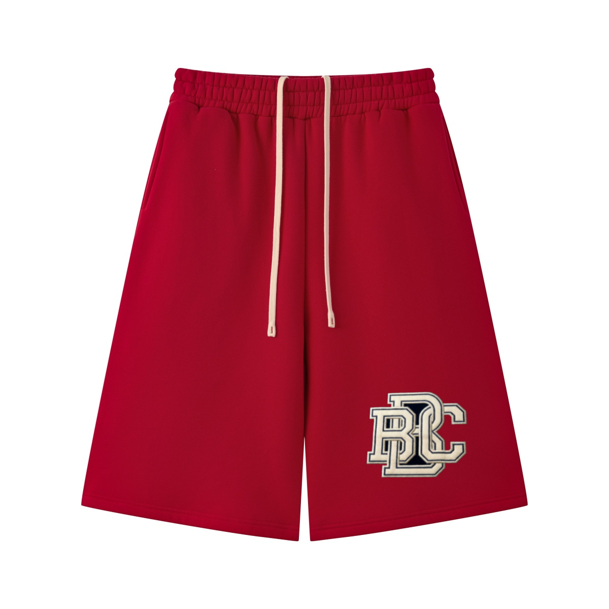 345GSM Men's Thermal Fleece-Lined Cropped Pants Ba Family Red