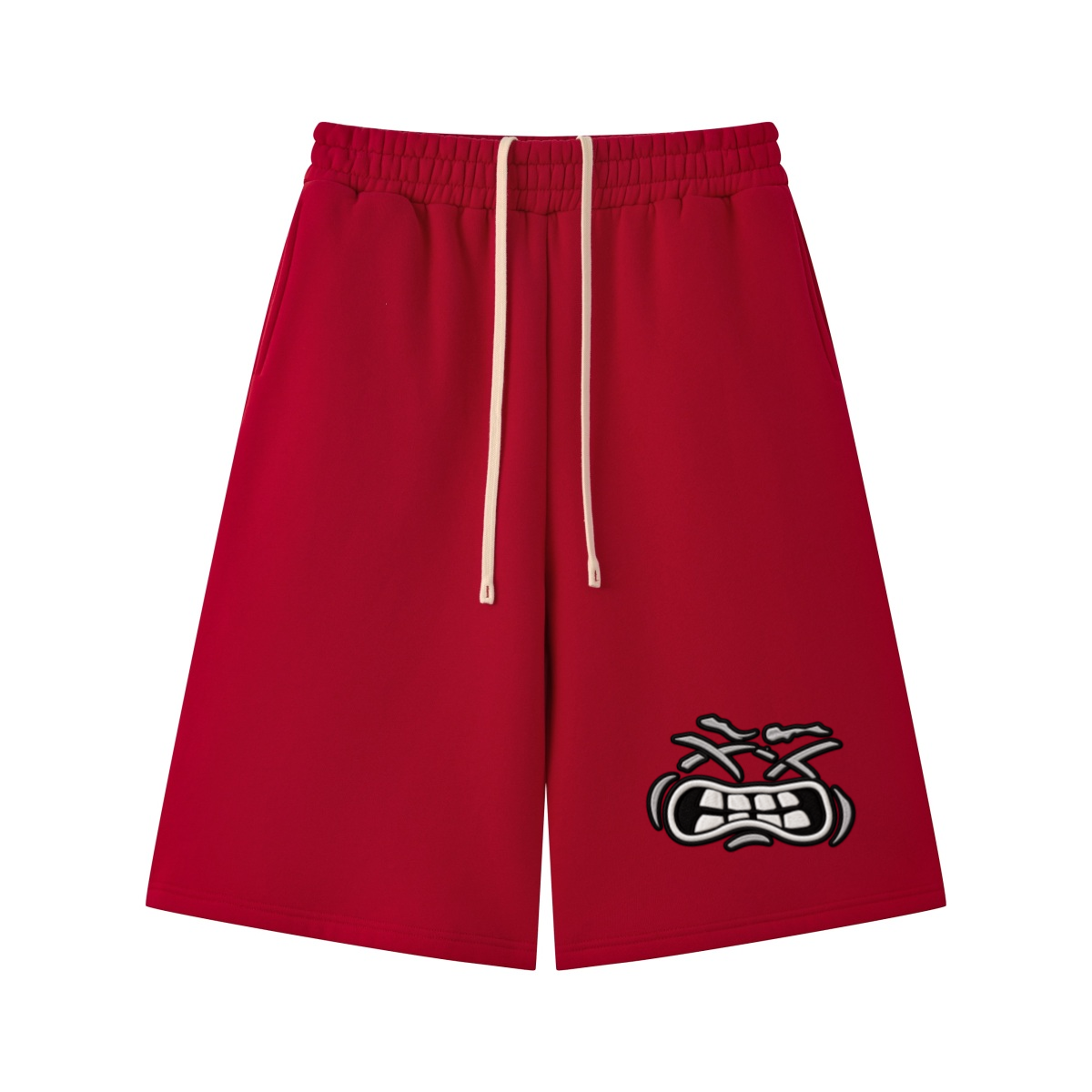 345GSM Men's Thermal Fleece-Lined Cropped Pants Ba Family Red
