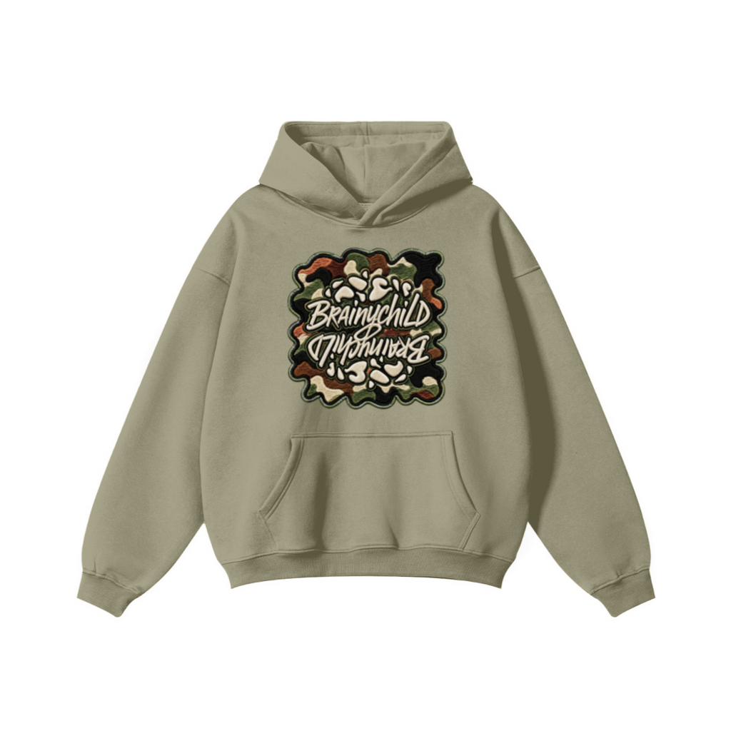 345GSM Men's Solid Color Pullover Hoodie Ash Gray
