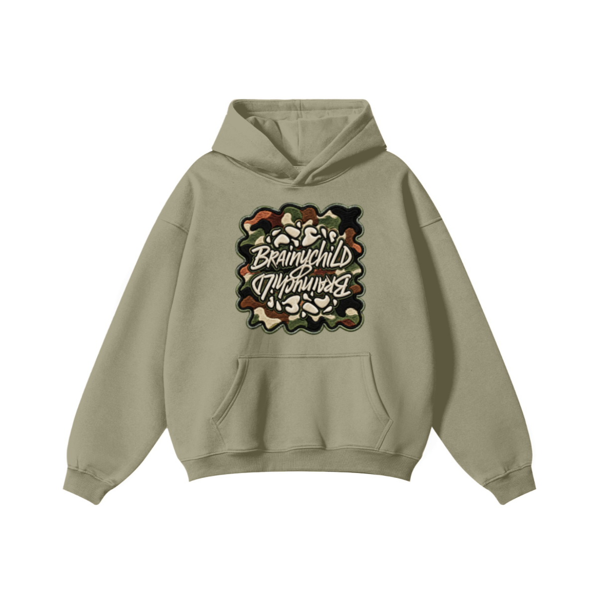 345GSM Men's Solid Color Pullover Hoodie Ash Gray
