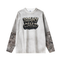 340GSM Unisex Heat-Transfer Desert Camouflage Faux-Two-Piece Long-Sleeve White
