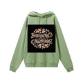 345GSM Women's Colorful Fleece-Lined Pullover Hoodie  green
