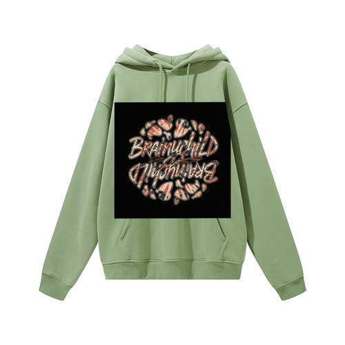 345GSM Women's Colorful Fleece-Lined Pullover Hoodie  green