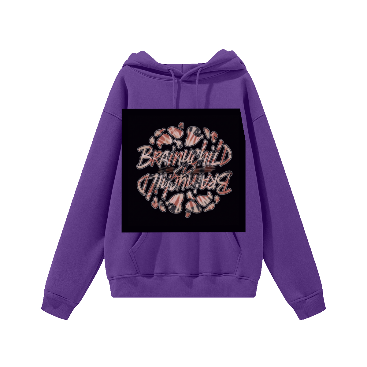 345GSM Women's Colorful Fleece-Lined Pullover Hoodie purple