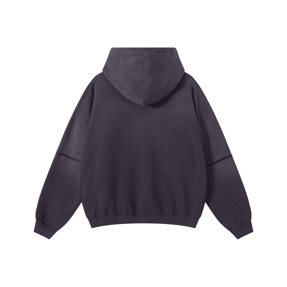 370GSM Unisex Monkey Wash Faux-Two-Piece PP-Sprayed  French Terry Hoodie Vintage Purple