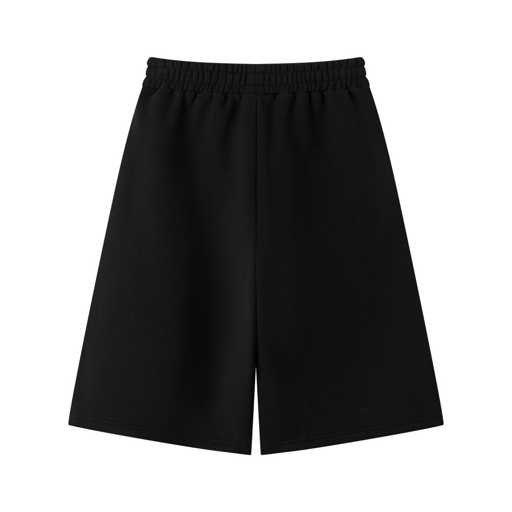 345GSM Men's Thermal Fleece-Lined Cropped Pants Black